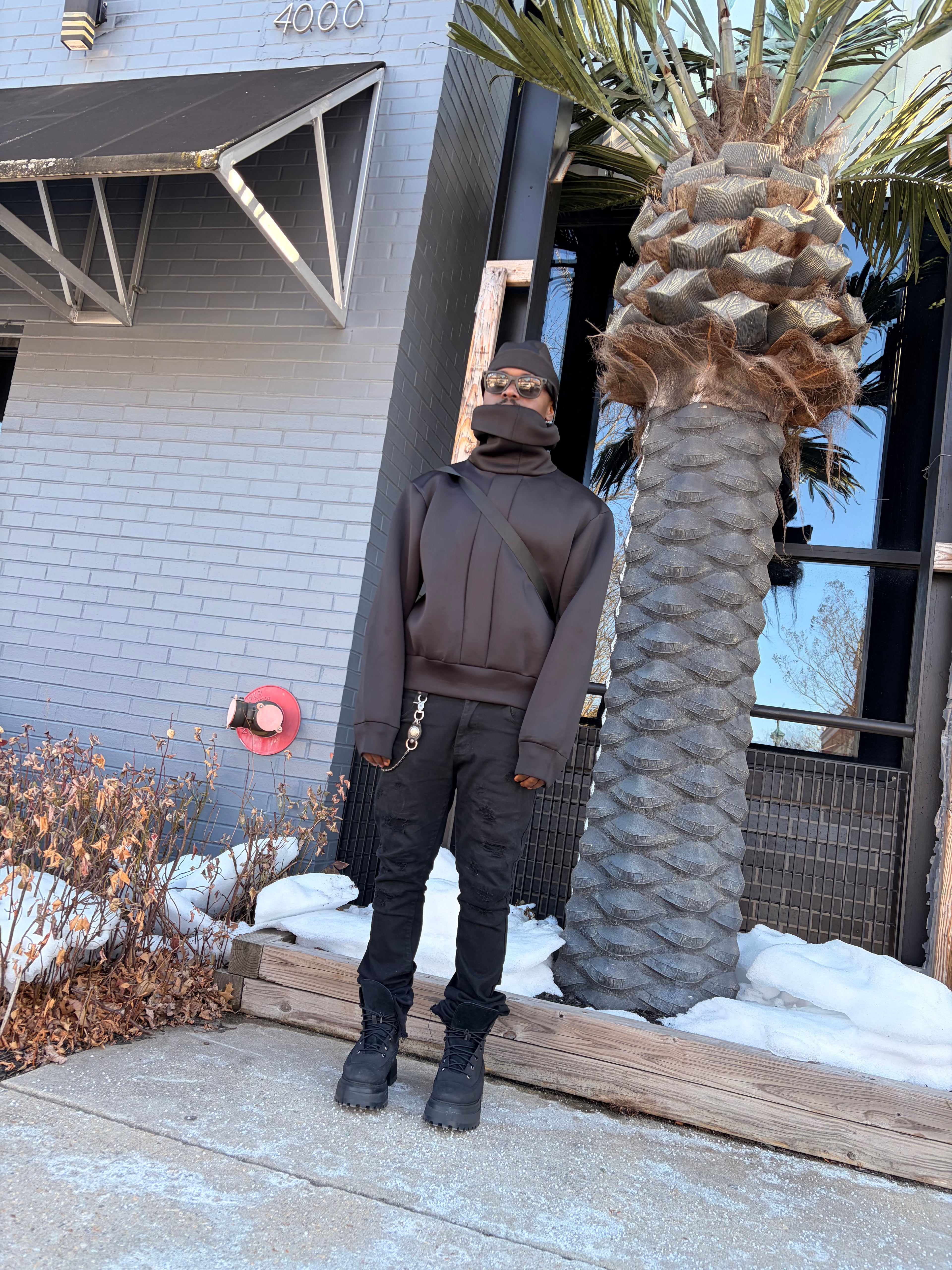 Turtle neck sweatshirt hoodie